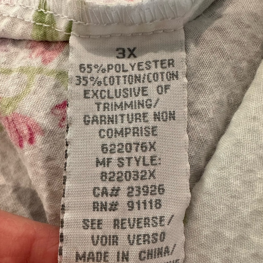 Vanity Fair Light Blue Floral Button-Front Housecoat with Pink Trim - Picture 10 of 12